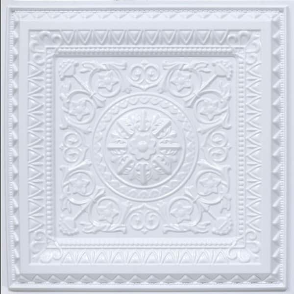 FROM PLAIN TO BEAUTIFUL IN HOURS 223 Economy Gloss White 2 ft. x 2 ft. PVC Lay-in Ceiling Tile (200 sq. ft./case)