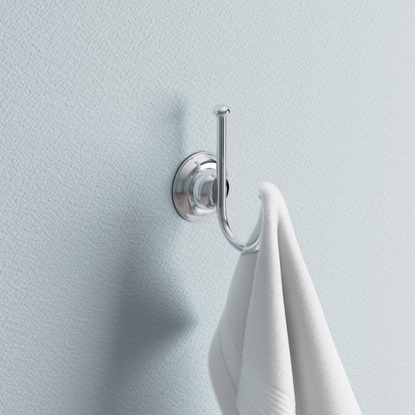 Gancio Per Accappatoio DELTA Woodhurst, Cromato Lucido, Design Classico A Bottone, Confezione Da 1, Perfetto Per Bagno