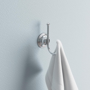 Porter Double Towel Hook Bath Hardware Accessory in Polished Chrome
