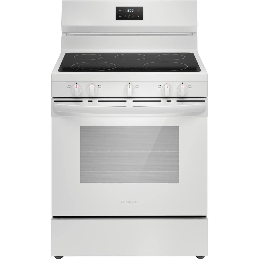 Frigidaire 30 in. 5 Burner Element Freestanding Electric Range in White with Dual Expandable Element and Quick Boil FCRE3052BW The Home Depot