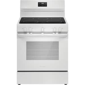 30 in. 5 Burner Element Freestanding Electric Range in White with Dual Expandable Element and Quick Boil