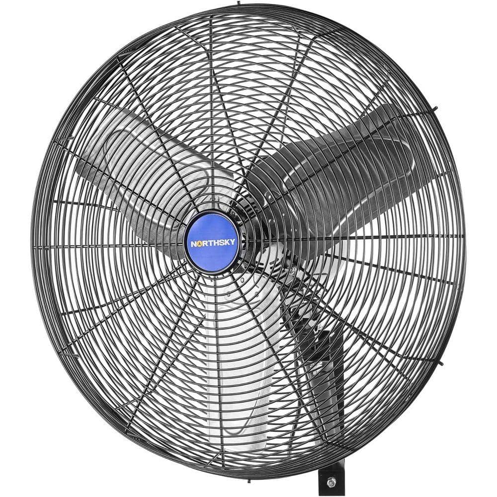 24 in. 2 Speed Non-Oscillating High Velocity Black Indoor Wall Mount Fan, 5450 CFM, Ideal for Warehouse, Garage, Factory price history on PriceWatchPro