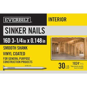 16D 3-1/4 in. Sinker Nails Vinyl Coated 30 lbs (Approximately 1824 Pieces)