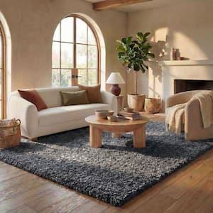 California Shag Dark Gray 8 ft. x 10 ft. Solid Area Rug