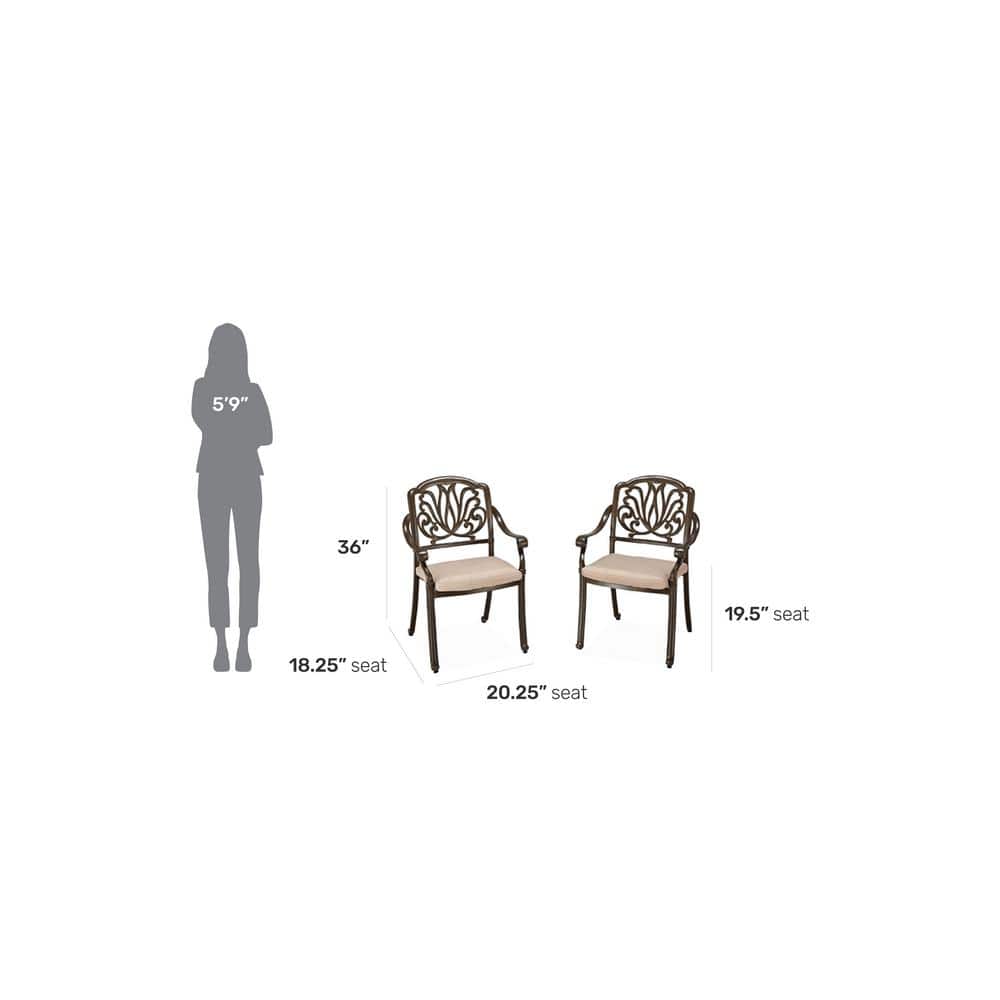 Capri Taupe Cushioned Outdoor Arm Chair Set