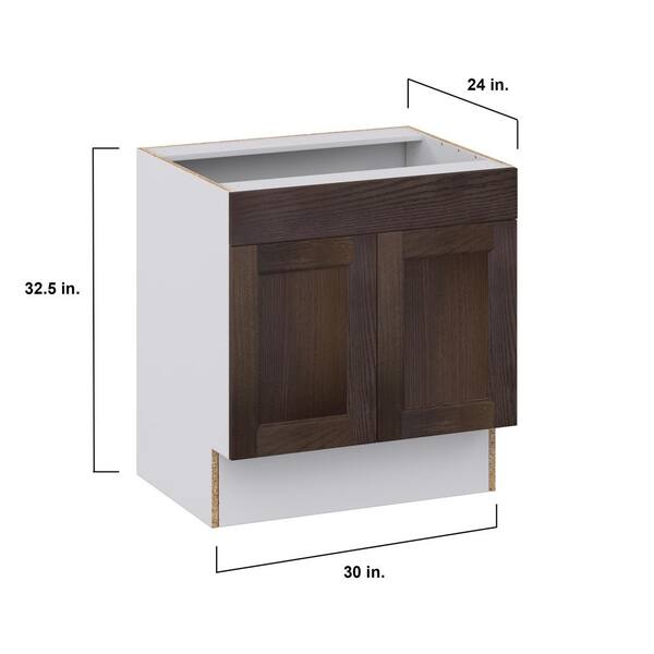 J COLLECTION Lincoln Chestnut Solid Wood Assembled 24 in. W x 30 in. H x 21 in. D Accessible ADA Vanity Base Cabinet