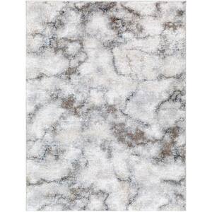 CK022 Infinity Ivory/Grey/Blue 5 ft. x 7 ft. All-Over Design Contemporary  Area Rug