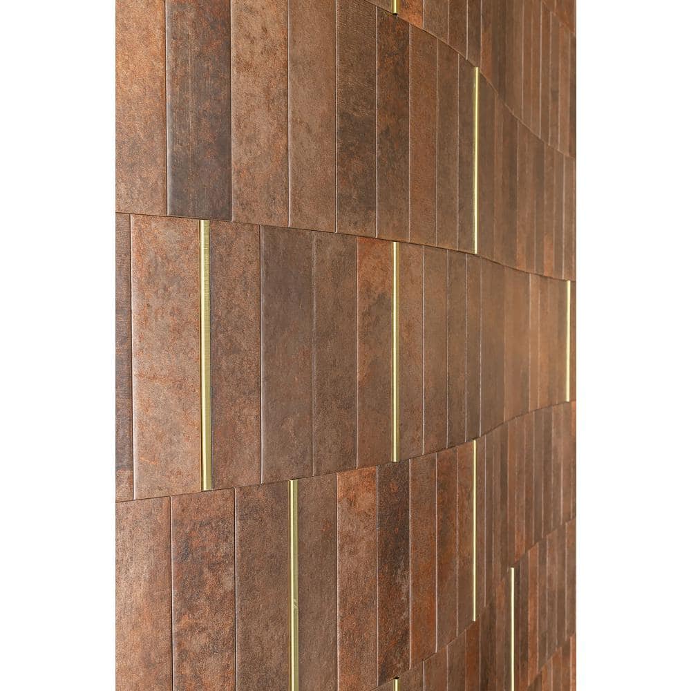 Terracotta Brown Ceramic Subway Wall & Floor Tile, 3" x 10"