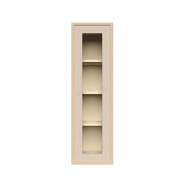 Slim Shaker Assembled 15 in. W x 42 in. H x 12 in. D Wall Kitchen Cabinet in Natural Wood