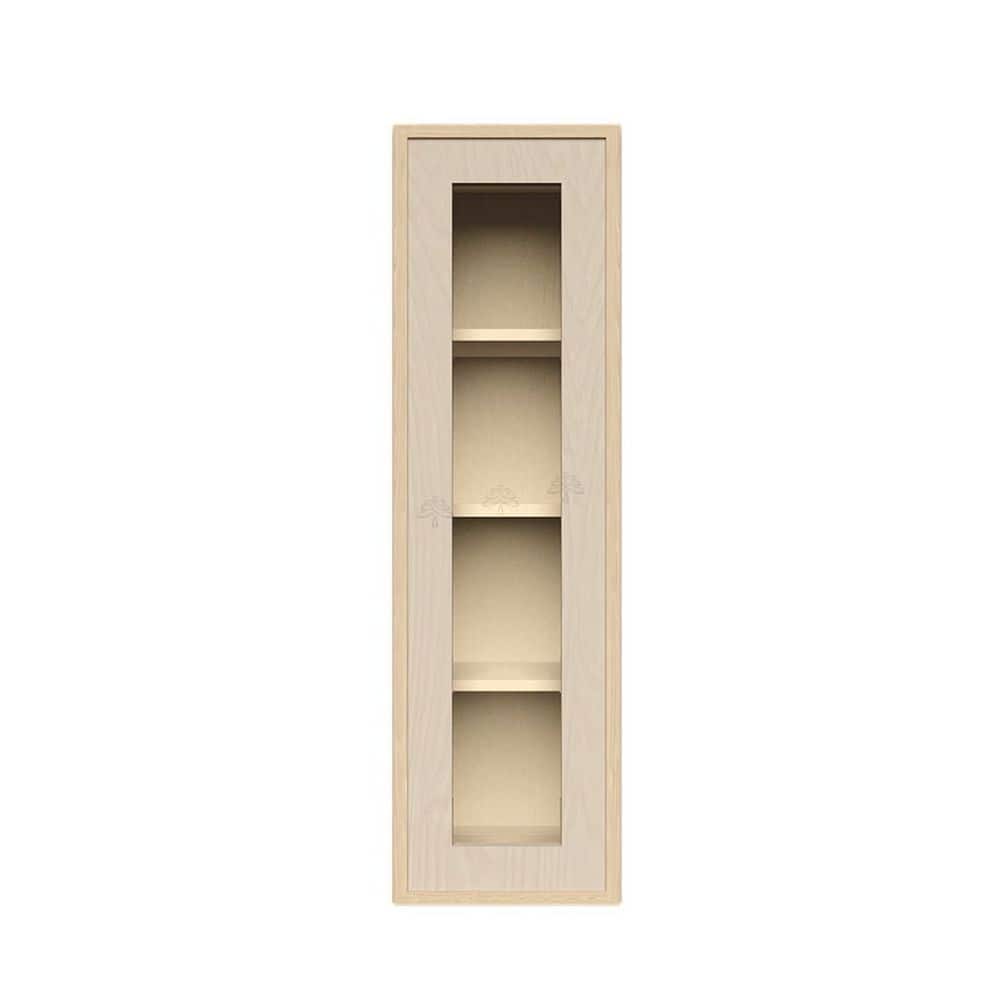 Slim Shaker Assembled 18 in. W x 42 in. H x 12 in. D Wall Kitchen Cabinet in Natural Wood price history on PriceWatchPro