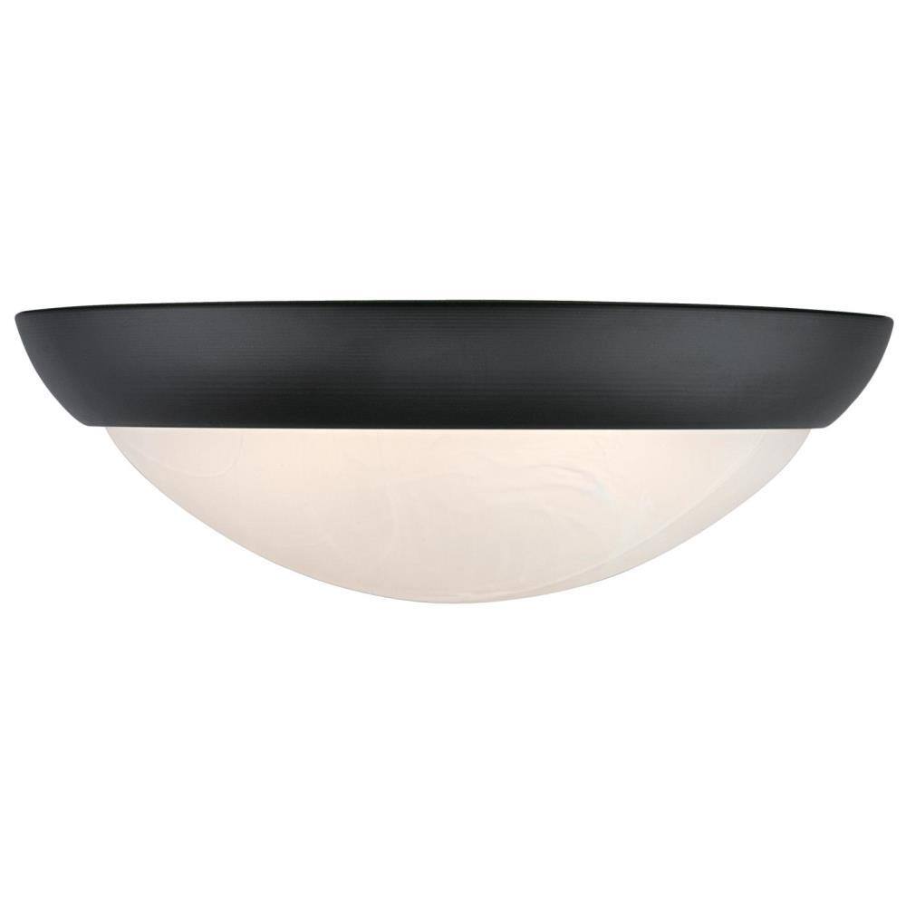 11" Alabaster Glass Globe LED Ceiling Light in Oil Rubbed Bronze