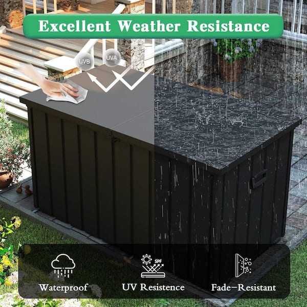 200 Gal. Metal Deck Box, Waterproof Outdoor Storage Box w