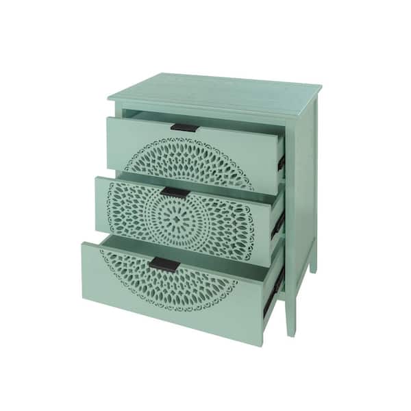 COWLOWN 31.5 in. W x 14.57 in. D x 34.25 in. H Bathroom Light Green Linen Cabinet