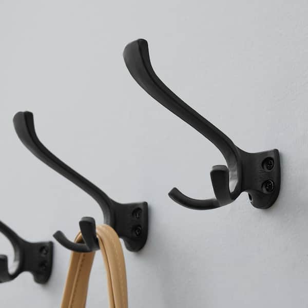 Home Decorators Collection 5 in. Matte Black Triple Wall Hook (4