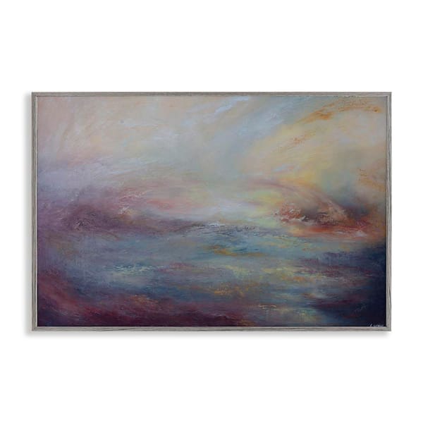 Stupell Industries Golden Hour Swirled Abstract by Lydia Orange Gray Framed Abstract Giclee Art Print 16 in. x 24 in.