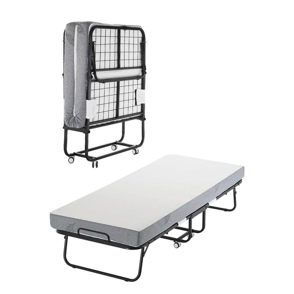 Rollaway Bed, 31 x 75 in. Metal Folding Bed Outdoor Rocking Chair with 5 in. Mattress, Sturdy Frame and Mattress Cushion price history on PriceWatchPro