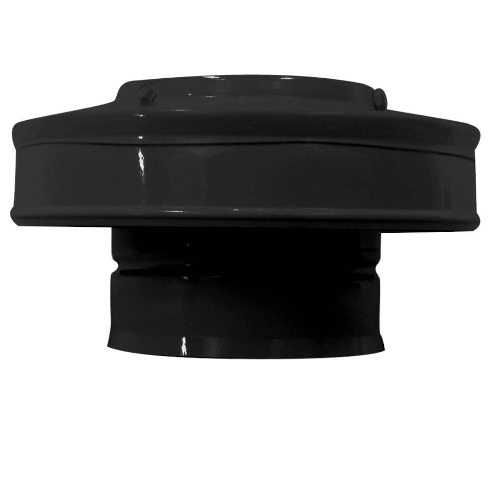 4 in. Dia Aluminum Vent Pipe Cap in Black