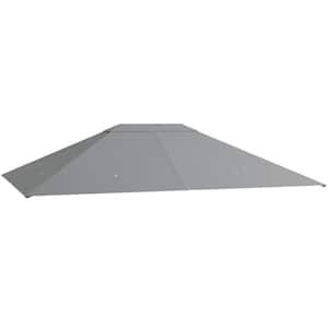10 ft. x 13 ft. Outdoor Gazebo Cover Top Roof Replacement with Vents and Drain Holes, (Top Cover Only), Light Gray