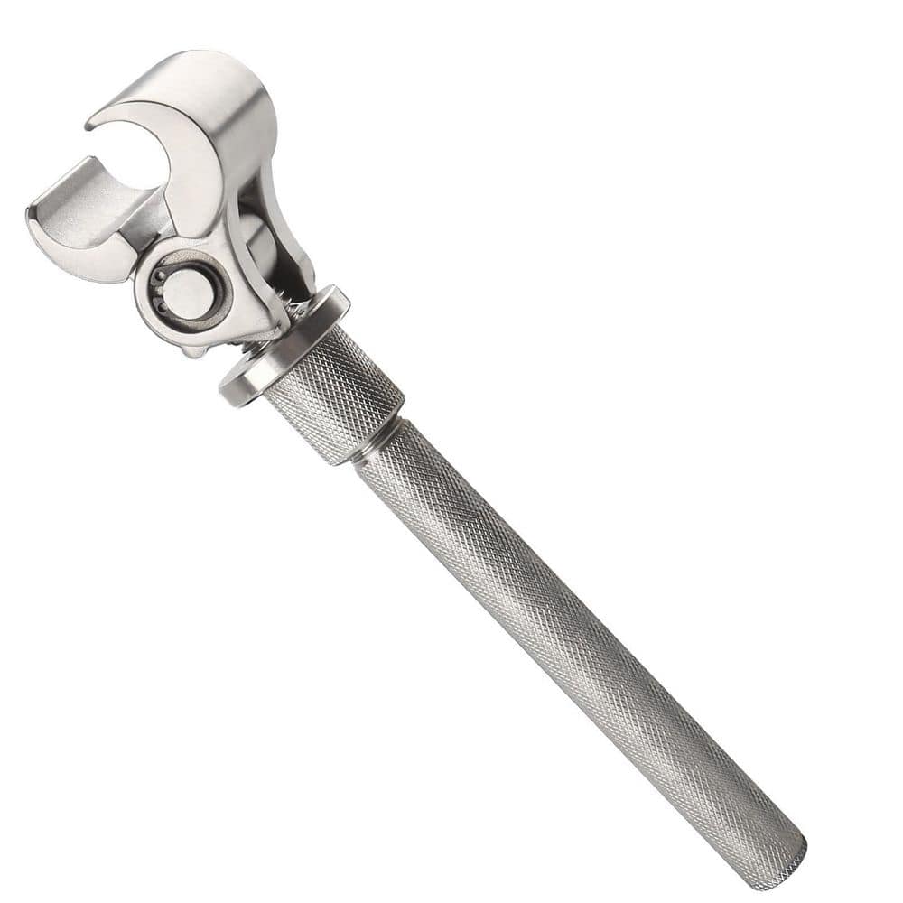 Adjustable stainless steel door hinge alignment wrench with knurled grip