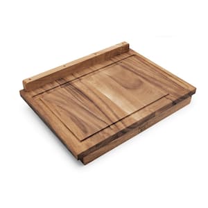 Double-Sided Countertop Board 23.75 in. x 17.25 in. Rectangle Acacia Wood Edge Grain Butcher's Block