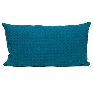 20 X 20 Transitional Solid Blue Rectangle 14 in. x 26 in. Pillow