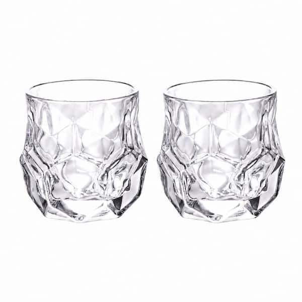 240 ml Football-Shaped Crystal Clear Whiskey Tumbler, Heavy Weighted Base, Old Fashioned Style 240ml