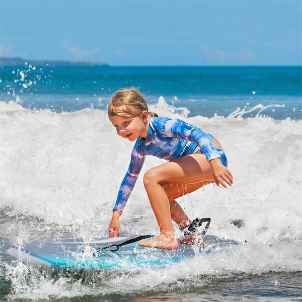 33 in. Blue EPS Core XPE Deck HDPE Bottom Crescent Tail Light-Weight Surfboards