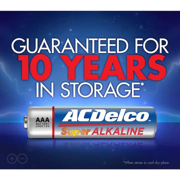 ACDelco AAA Super Alkaline Battery, 10-Years Shelf Life with