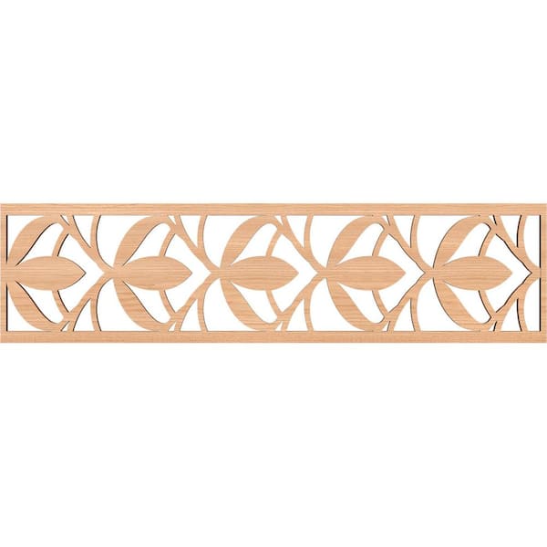 Ekena Millwork Salem Fretwork 0.375 in. D x 47 in. W x 12 in. L Hickory Wood Panel Moulding