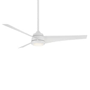 Sonoma 56 in. Integrated LED Indoor and Outdoor 3-Blade Smart Ceiling Fan Matte White with Remote 3000k