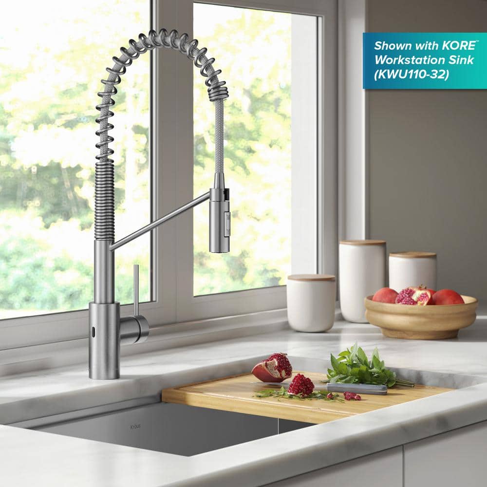 Stainless Steel Touchless Sensor Commercial Pull-Down Kitchen Faucet