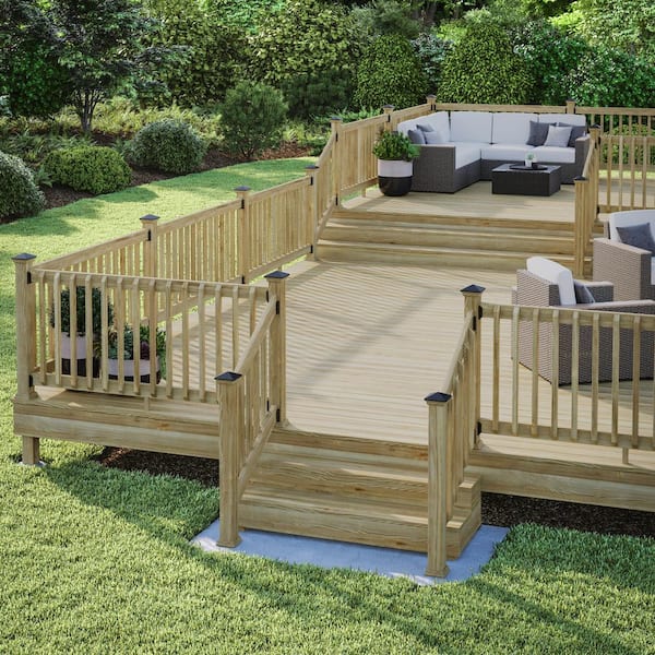 Deckorators 4 in. x 4 in. Victoria Black High Point Pressure Treated Wood Post Cap