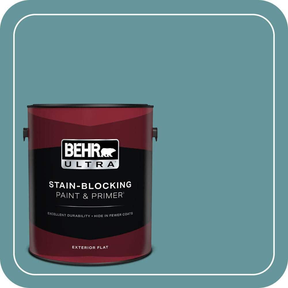 1 gal. #MQ6-33 Vintage Teal Flat Exterior Paint & Primer product image for price tracking