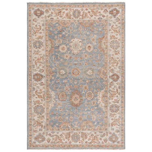 Samarkand 6 ft. x 9 ft. Light Blue/Beige Oriental Area Rug