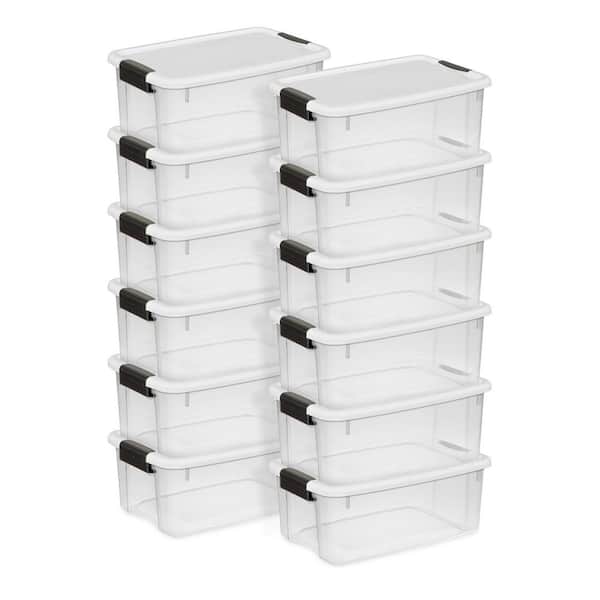 18 Qt. Ultra-Latch Storage Box in Clear Base and (12-Pack)