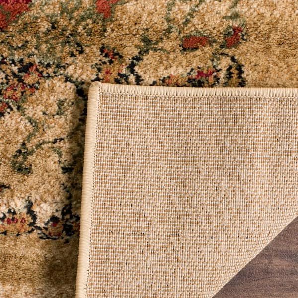 Lyndhurst Beige/Multi 7 ft. x 7 ft. Round Border Area Rug