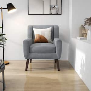 Dark Gray Linen Arm Chair (Set of 1)