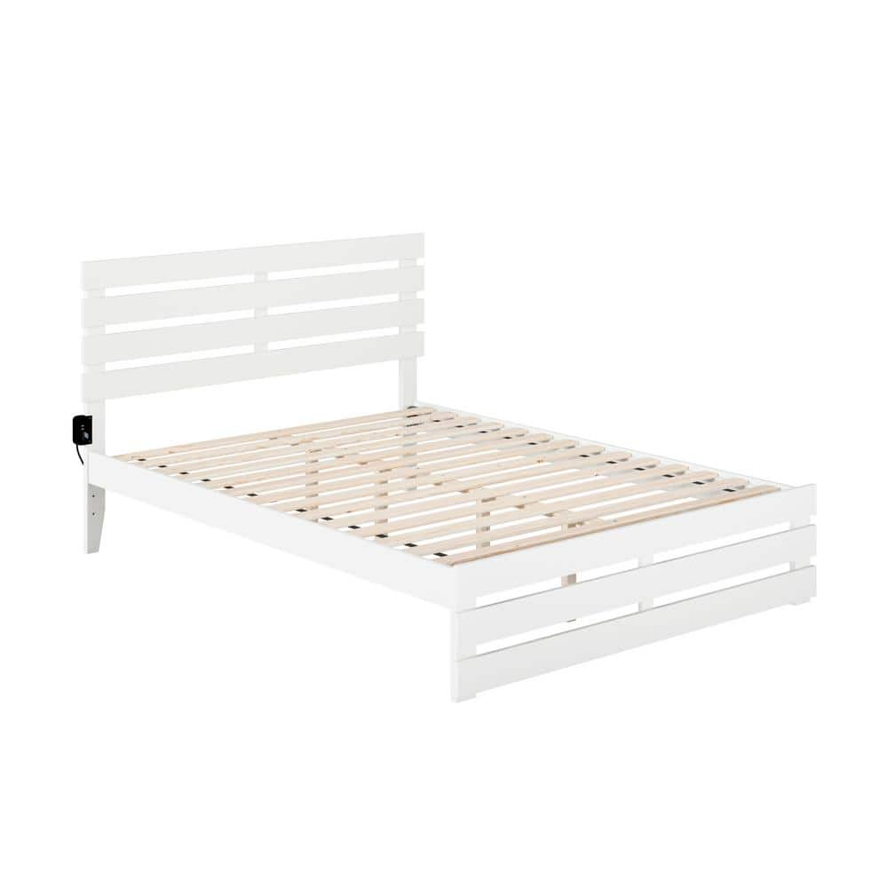 AFI Oxford White Queen Bed with Footboard and USB Turbo Charger