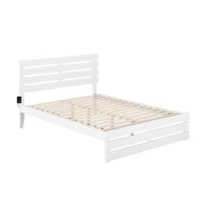 Oxford White Queen Bed with Footboard and USB Turbo Charger