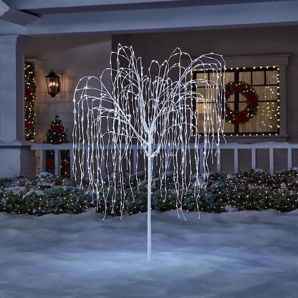 7 ft. Twinkling LED Willow Tree Holiday Yard Decoration