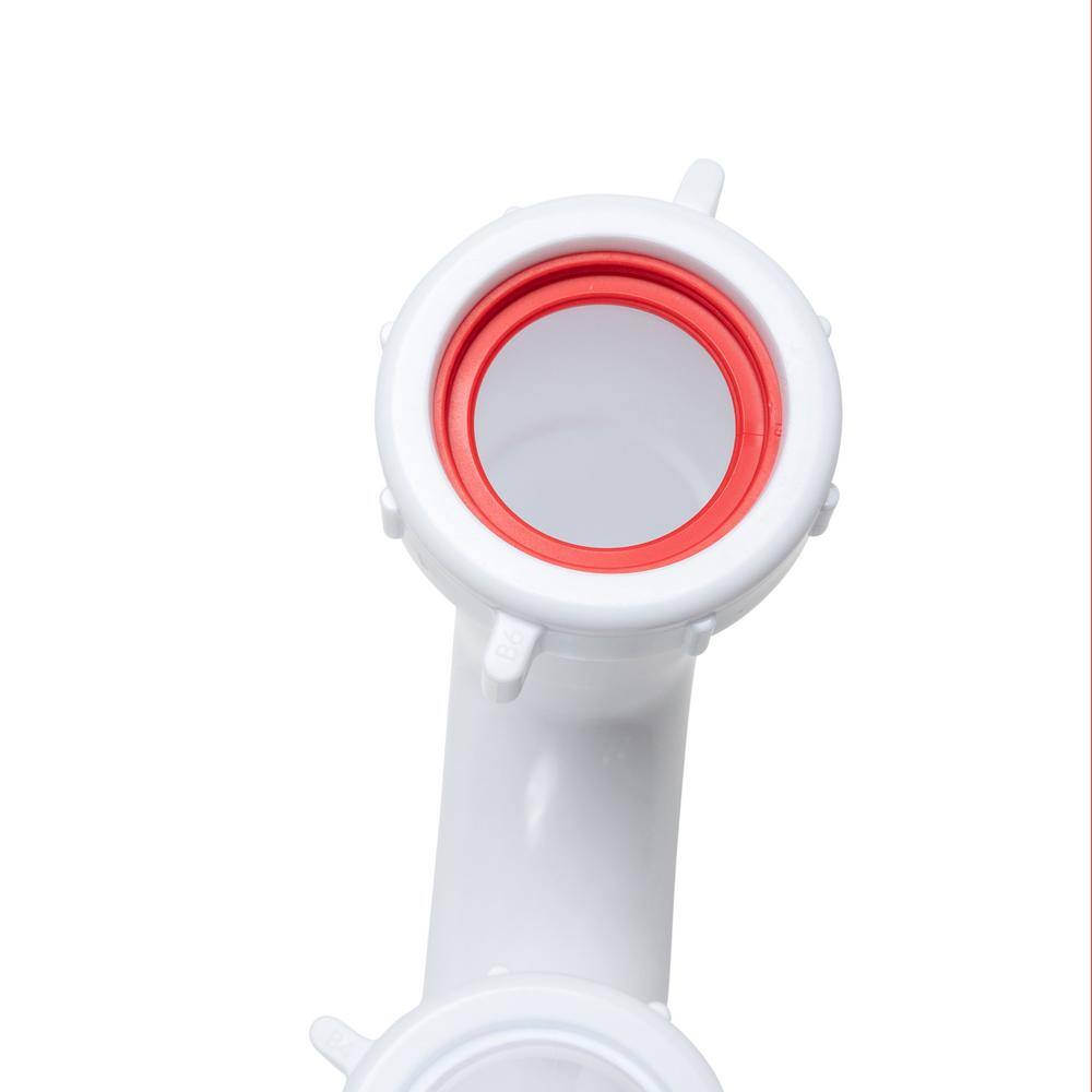 White 1-1/2" Plastic P-Trap with Reversible J-Bend