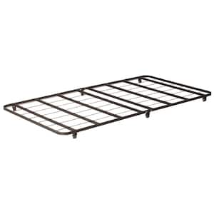 Metal Black Twin Bed Frame Roll Out Trundle Unit