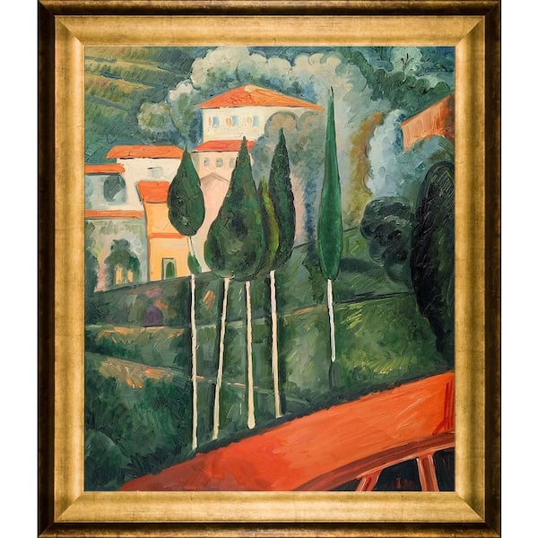 LA PASTICHE Landscape, Southern France by Amedeo Modigliani Athenian Gold Framed Architecture Oil Painting Art Print 25 in. x 29 in.