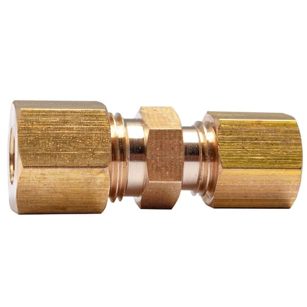 LTWFITTING 3/16 in. O.D. x 1/4 in. O.D. Brass Compression Reducing Coupling Fitting (5-Pack)