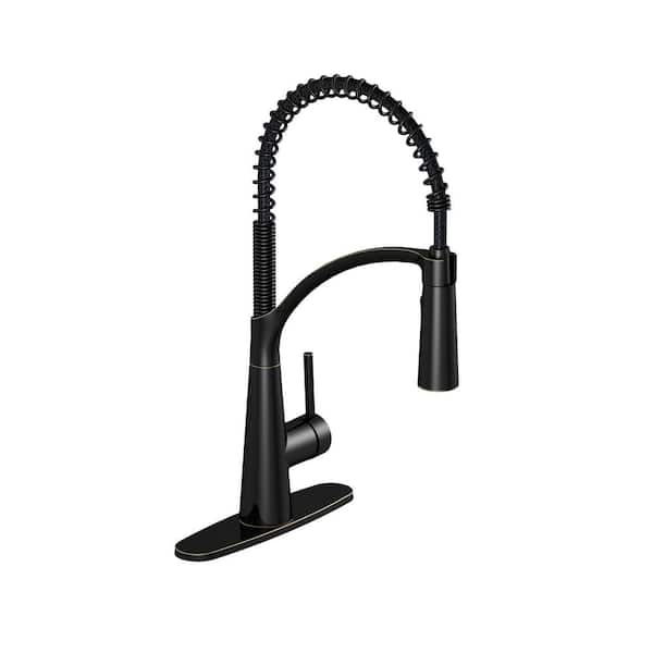 Glacier Bay Brenner Commercial Style Single-Handle Pull-Down Sprayer Kitchen Faucet in Oil Rubbed Bronze