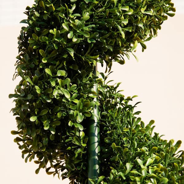 DR.Planzen 3 ft. Artificial Boxwood Spiral Topiary Trees Large
