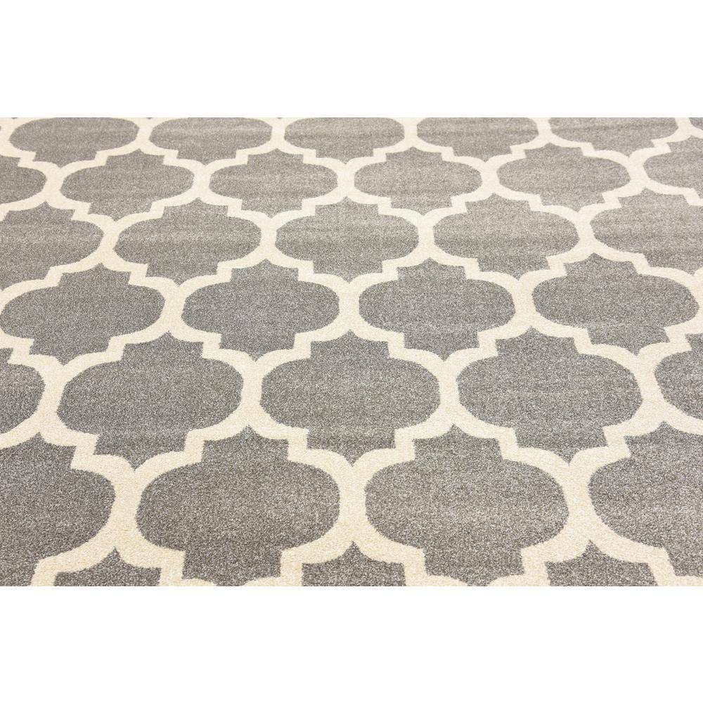 8' x 8' Dark Gray Trellis Square Area Rug