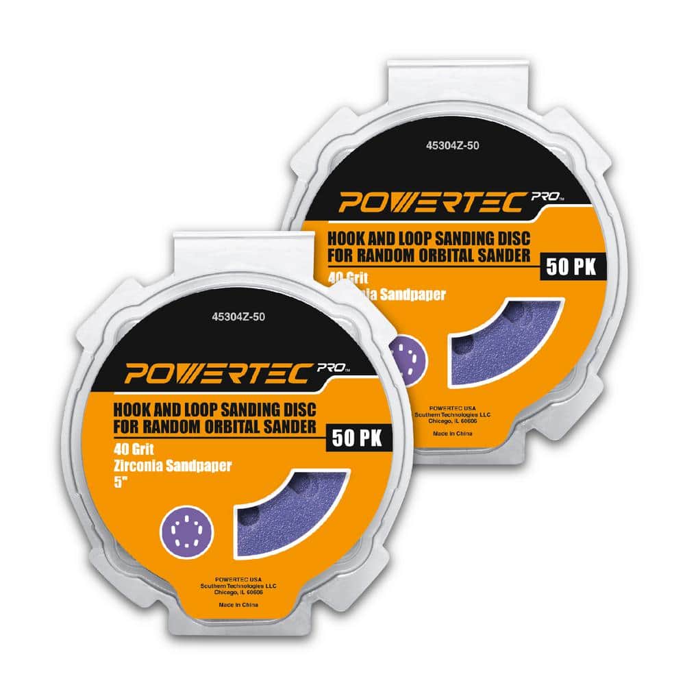 50 Pcs 4 Inch Sanding Discs - 40 Grit Hook & Loop Pads For Orbital Sander