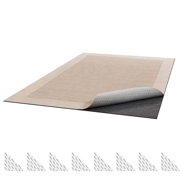 Non-Slip Rug Pad, 8 x 10 ft. Felt Cushion with Rubber Grip for Area Rugs, Floor Protection and Keeps Carpets in Place