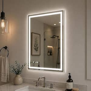 Twilight 24 in. W x 36 in. H Rectangular Frameless LED Light Dimmable Anti-Fog Wall Bathroom Vanity Mirror